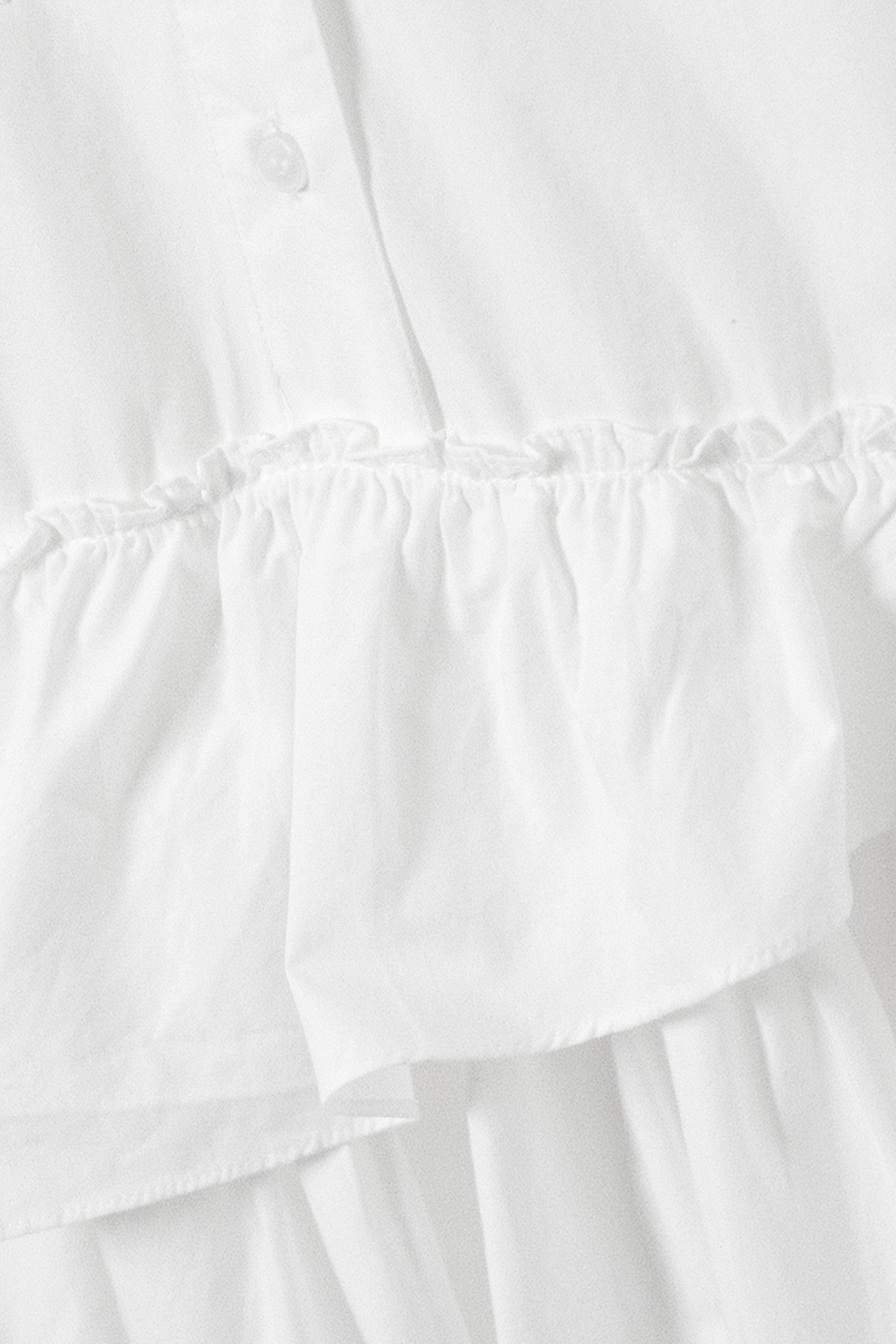 Weiß - Oversized Mini-Hemdkleid mit Rüschen - 5