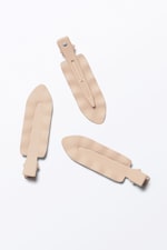 Beige - 3-pack Frill Hair Clips - 0