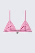 Hellrosa - Triangel-Bikinioberteil mit Anhänger - 4