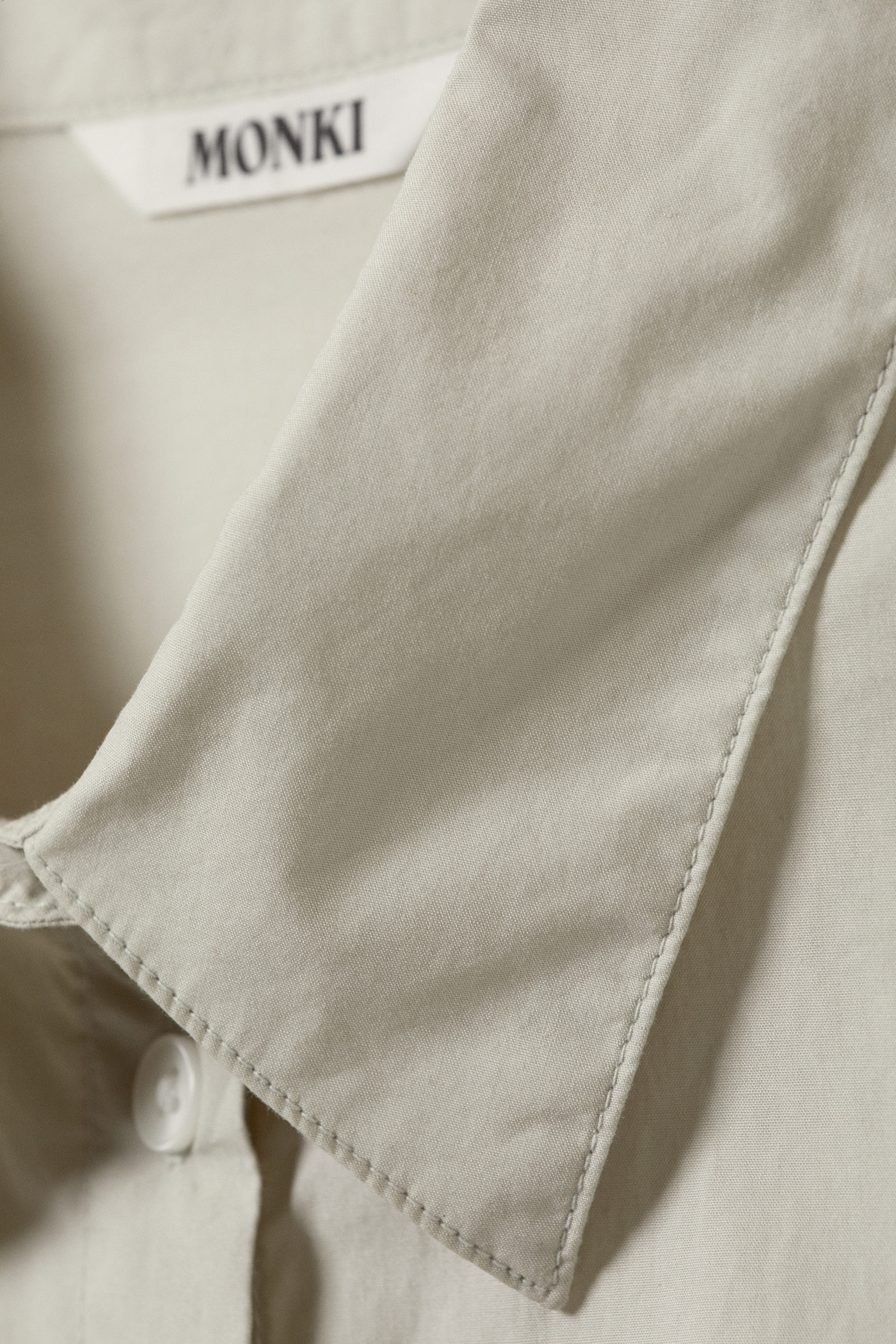 Light Green - Cropped Cotton Poplin Drawstring Night-Shirt - 2