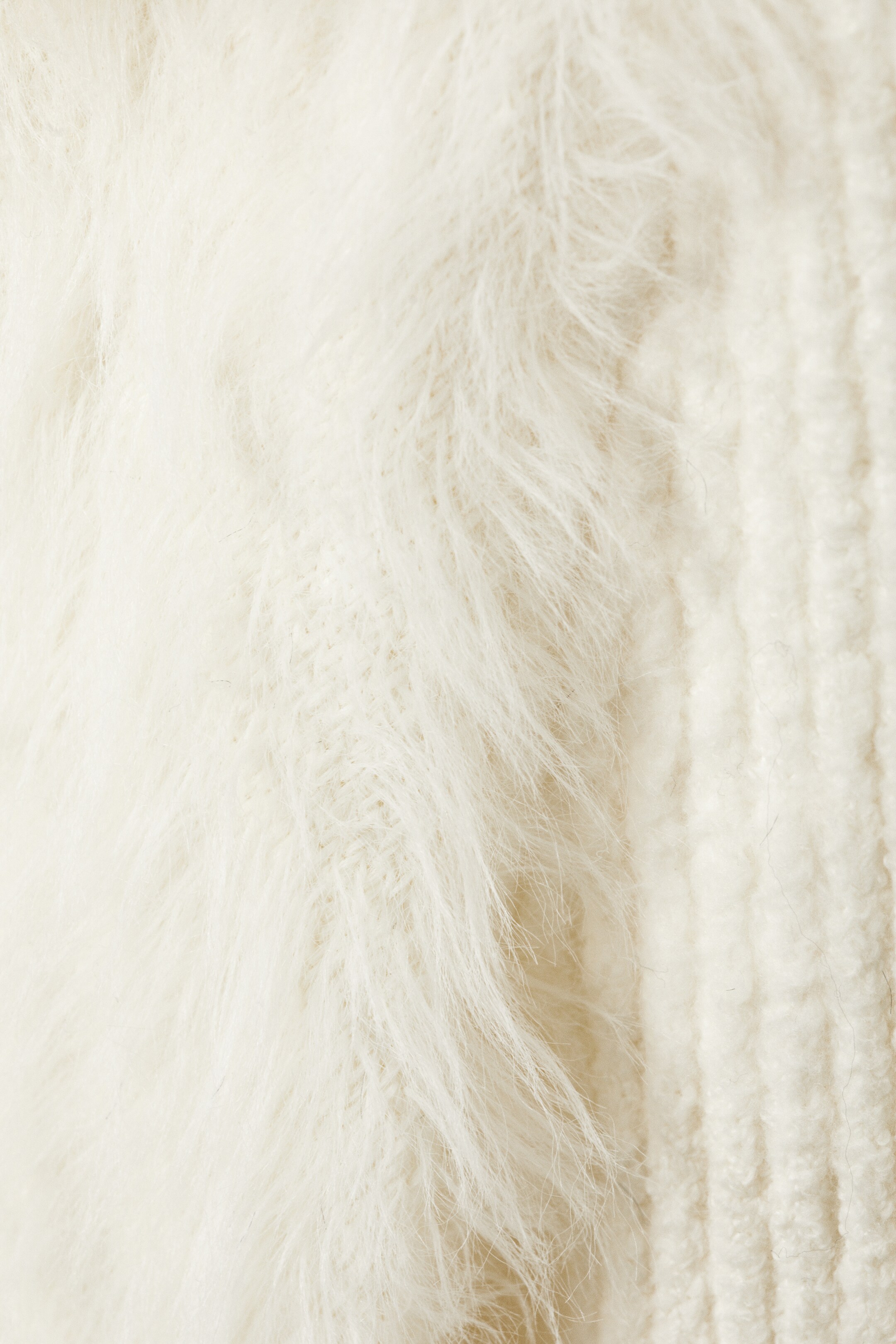 View larger image: Hairy Knitted Zip Hoodie - Dusty White - Ladies | H&M GB 6