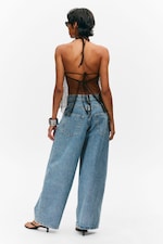 Brun foncé - Top dos nu avec liens à nouer - 3