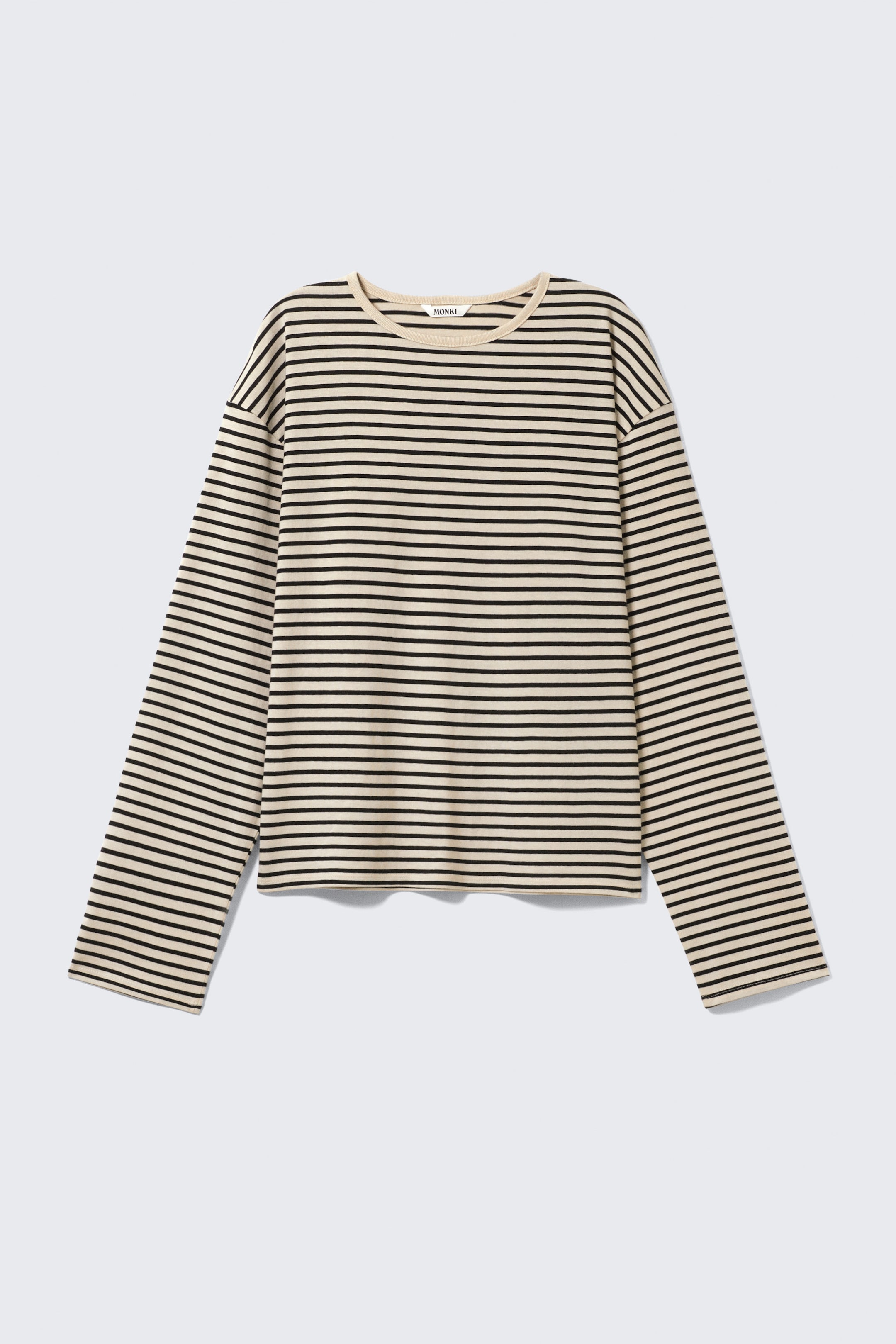 Schwarz gestreift - T-Shirt mit kastigem Ärmel - 3