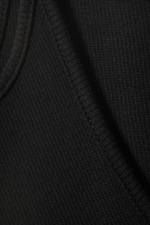 Black - Ribbed Fitted Jumpsuit - 2