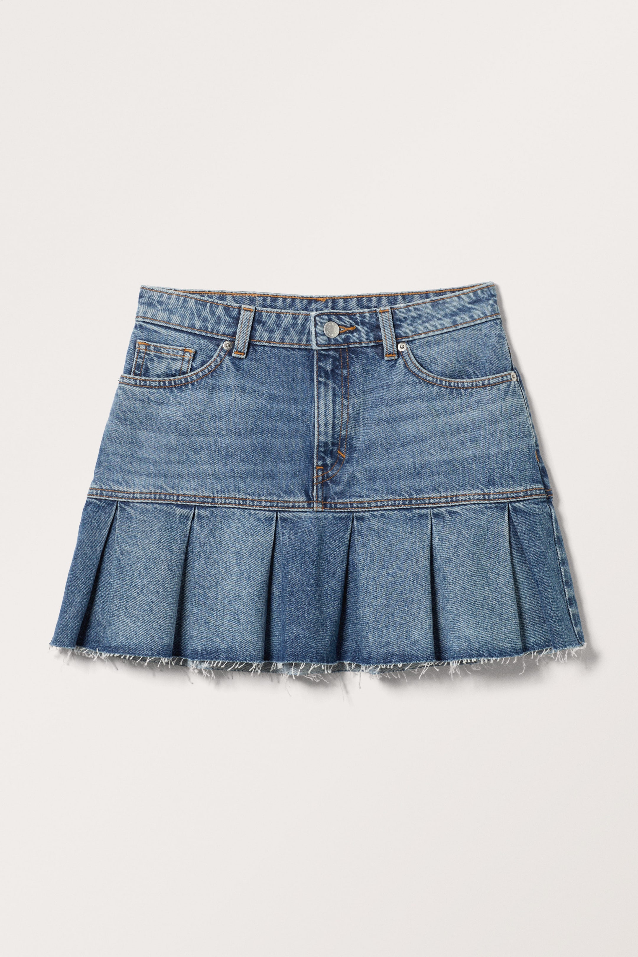 Starling Blau - Plissierter Mini-Jeansrock - 0