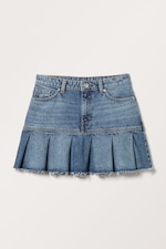 Starling Blau - Plissierter Mini-Jeansrock - 0