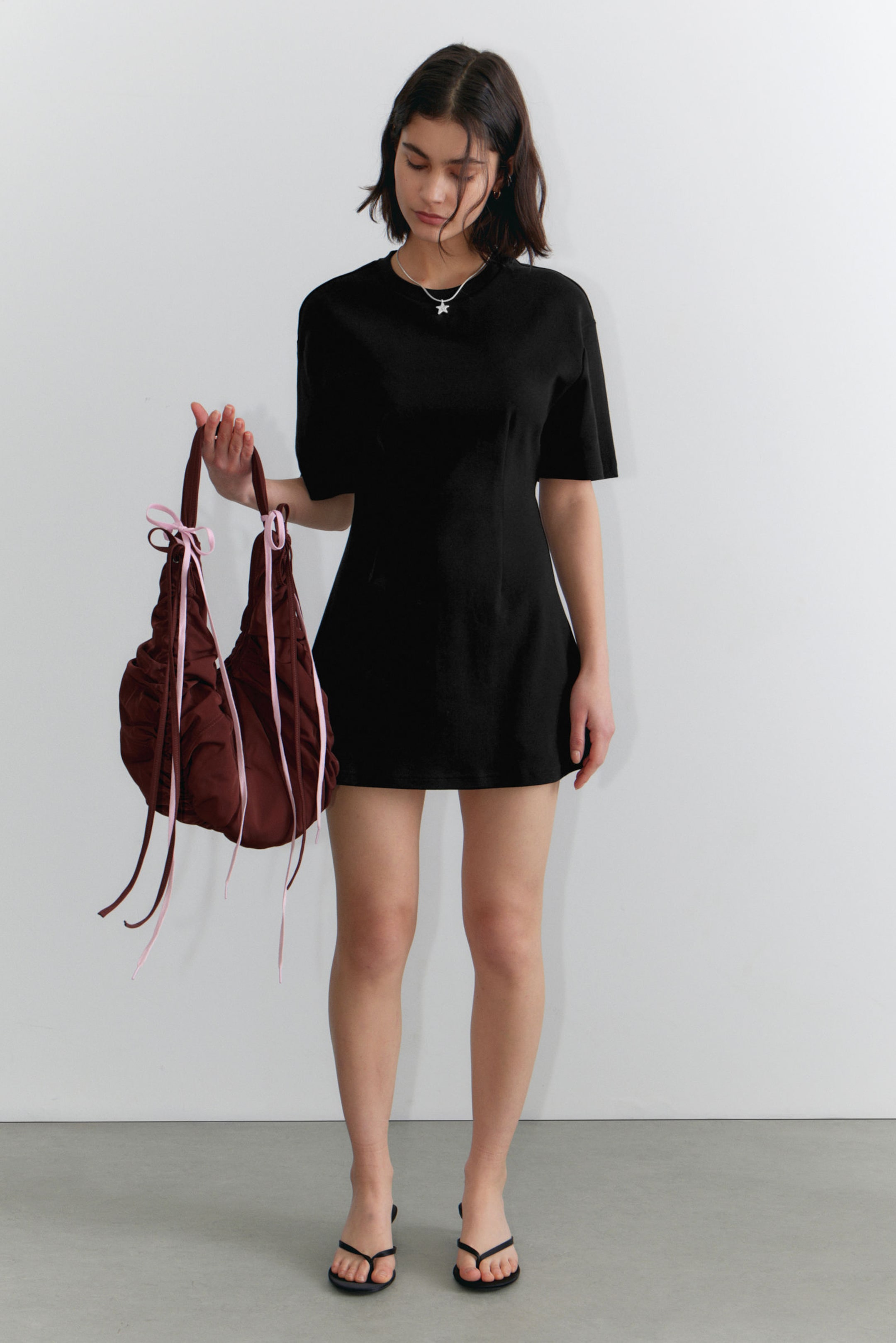 #272628 - Structured Mini T-shirt Dress - 1