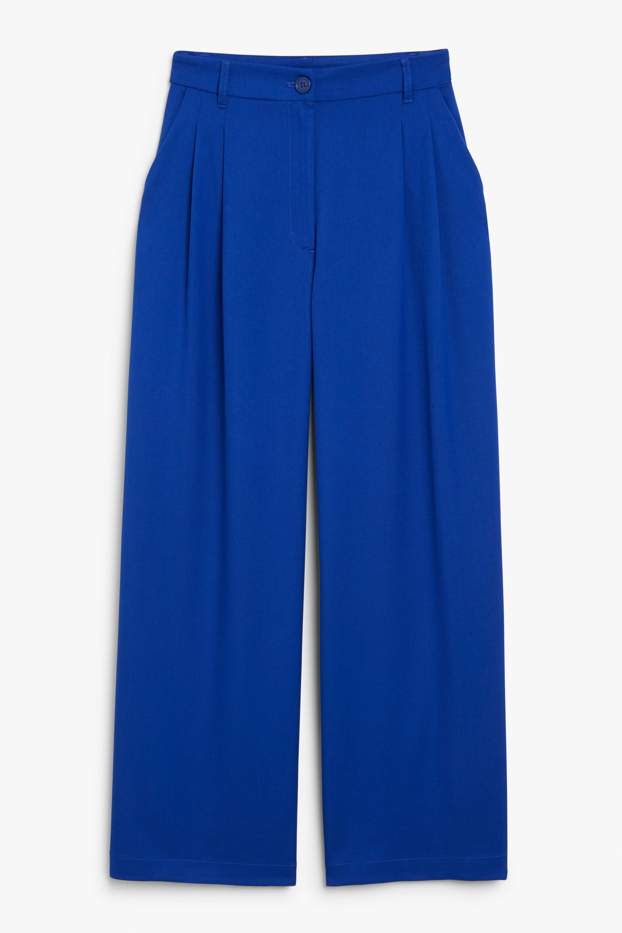 Cobalt blue - High waist wide leg trousers bright blue - 0