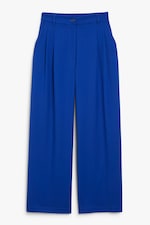 Cobalt blue - High waist wide leg trousers bright blue - 0