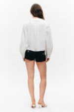 White - Boxy Pintuck Poplin Shirt - 2