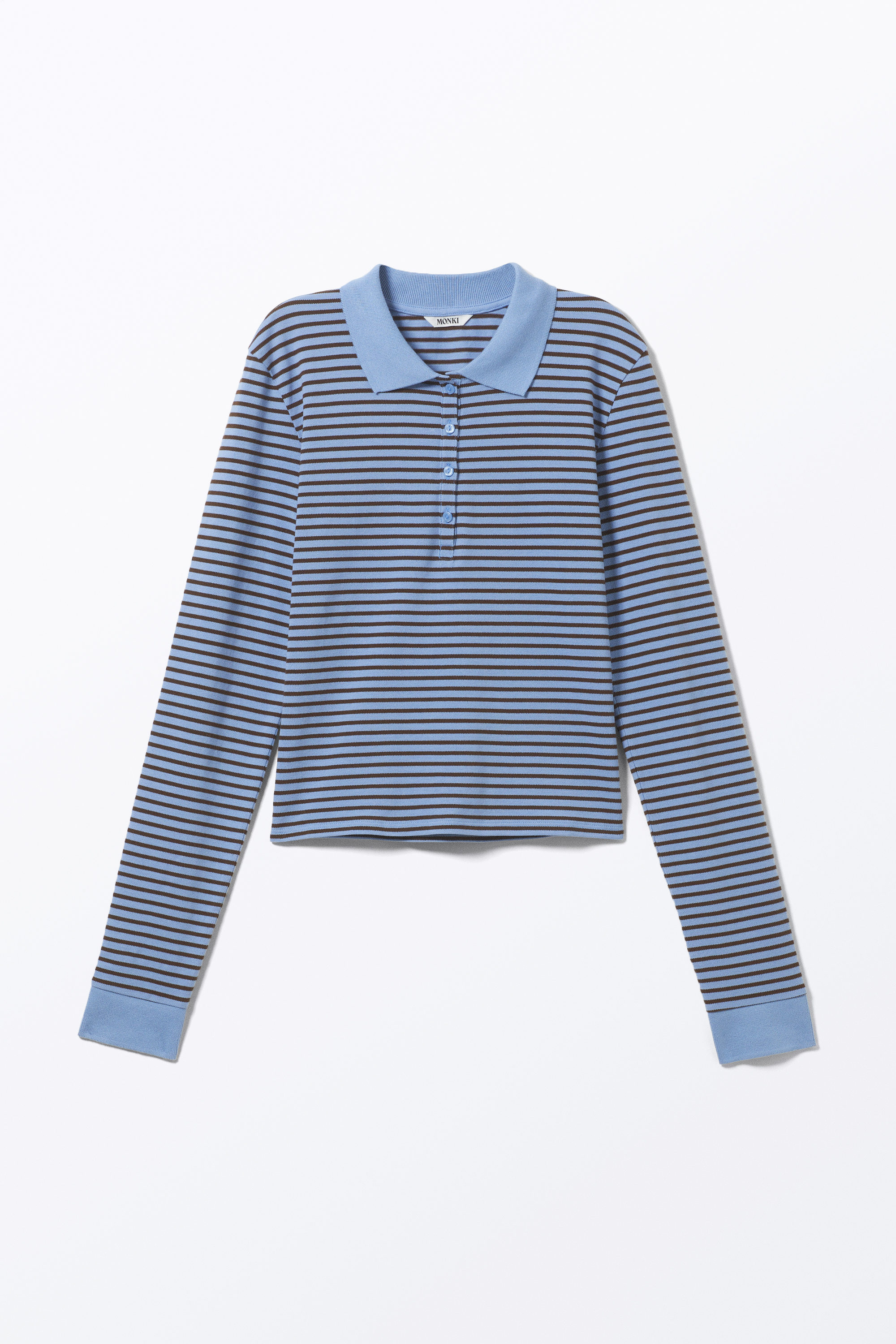 Blauwe en zwarte strepen - Polotop met lange mouwen - 3