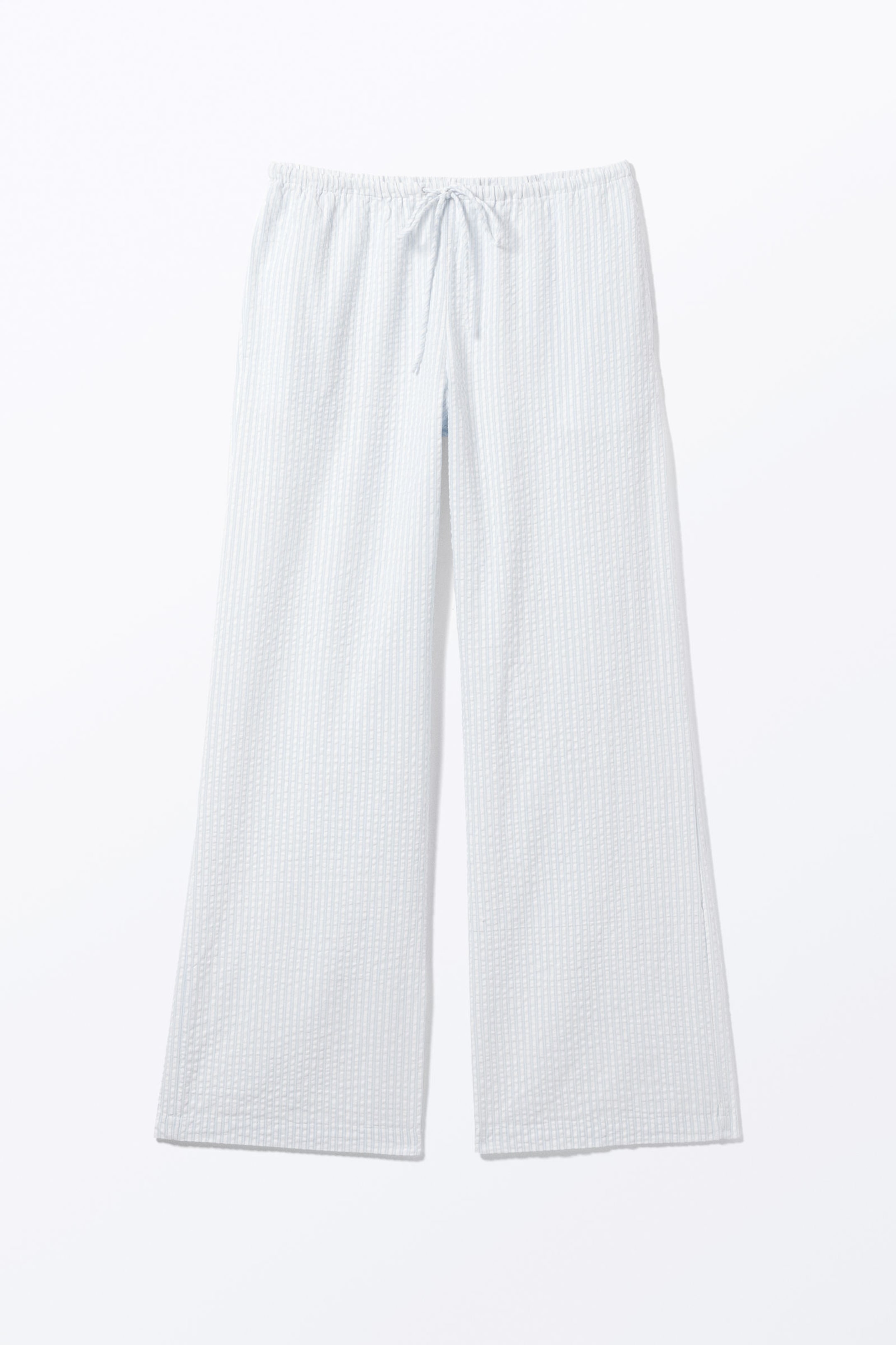 White - Blue Stripes - Low-Rise Relaxed Pull-on Trousers - 4
