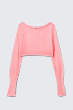 Rosa - Weicher, kurz geschnittener Pyjama-Pullover - 0