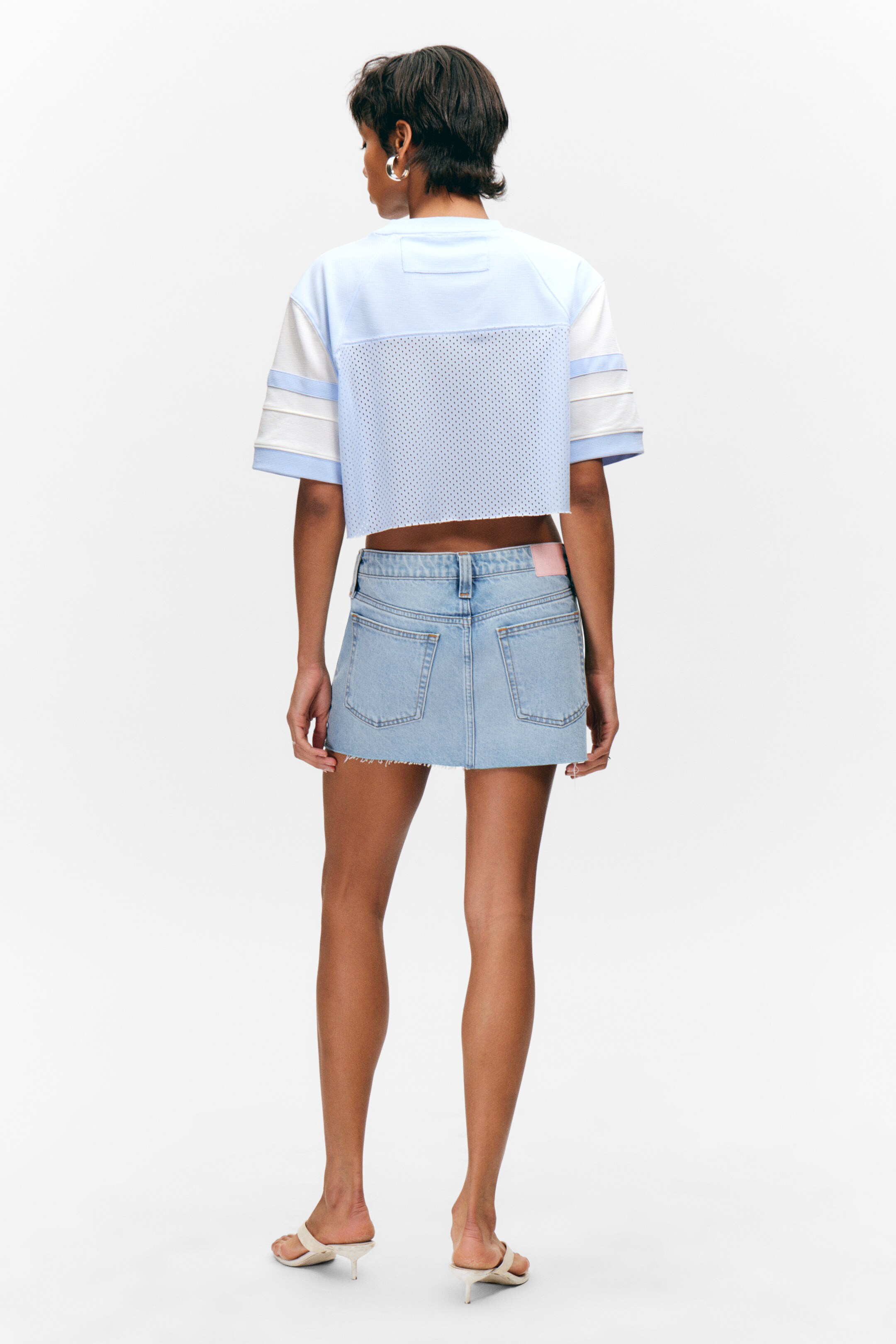 Ver imagem maior: Minissaia de ganga com bainha em bruto - Azul fresco - Azul-claro - SENHORA | H&M PT 4