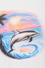 Dusty Grey - Dolphin Print - Cropped t-shirt - 1