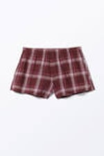 Dark Red Check - Flannel Boxer Shorts - 3