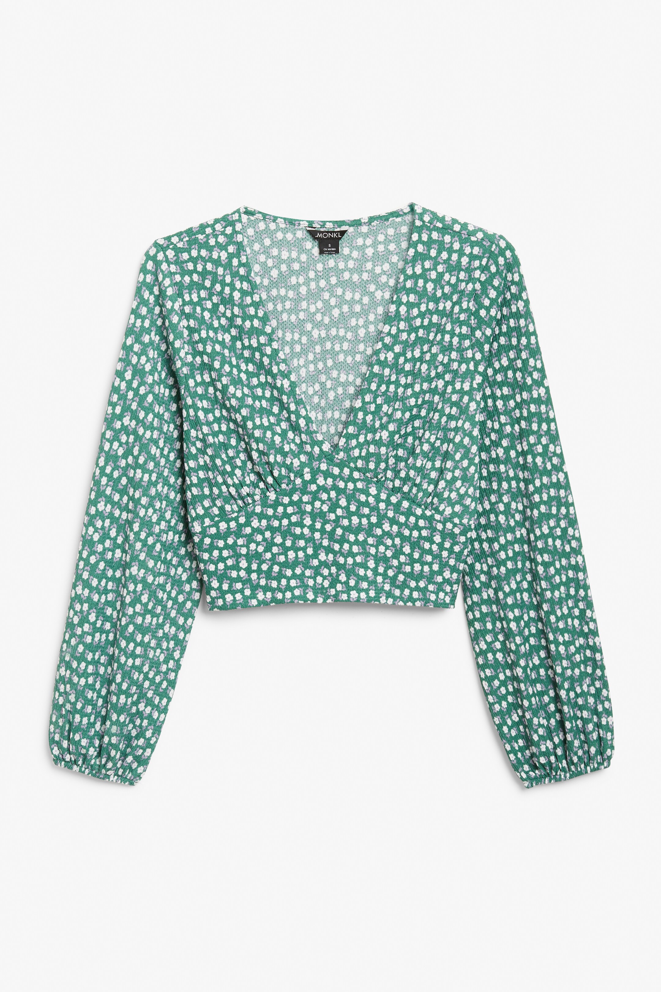 Grösseres Bild ansehen: Deep v-neck blouse - Grün geblümt - DAMEN | H&M CH 1