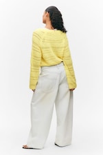 Light Yellow - Soft Knitted Single-Breasted Cardigan - 3