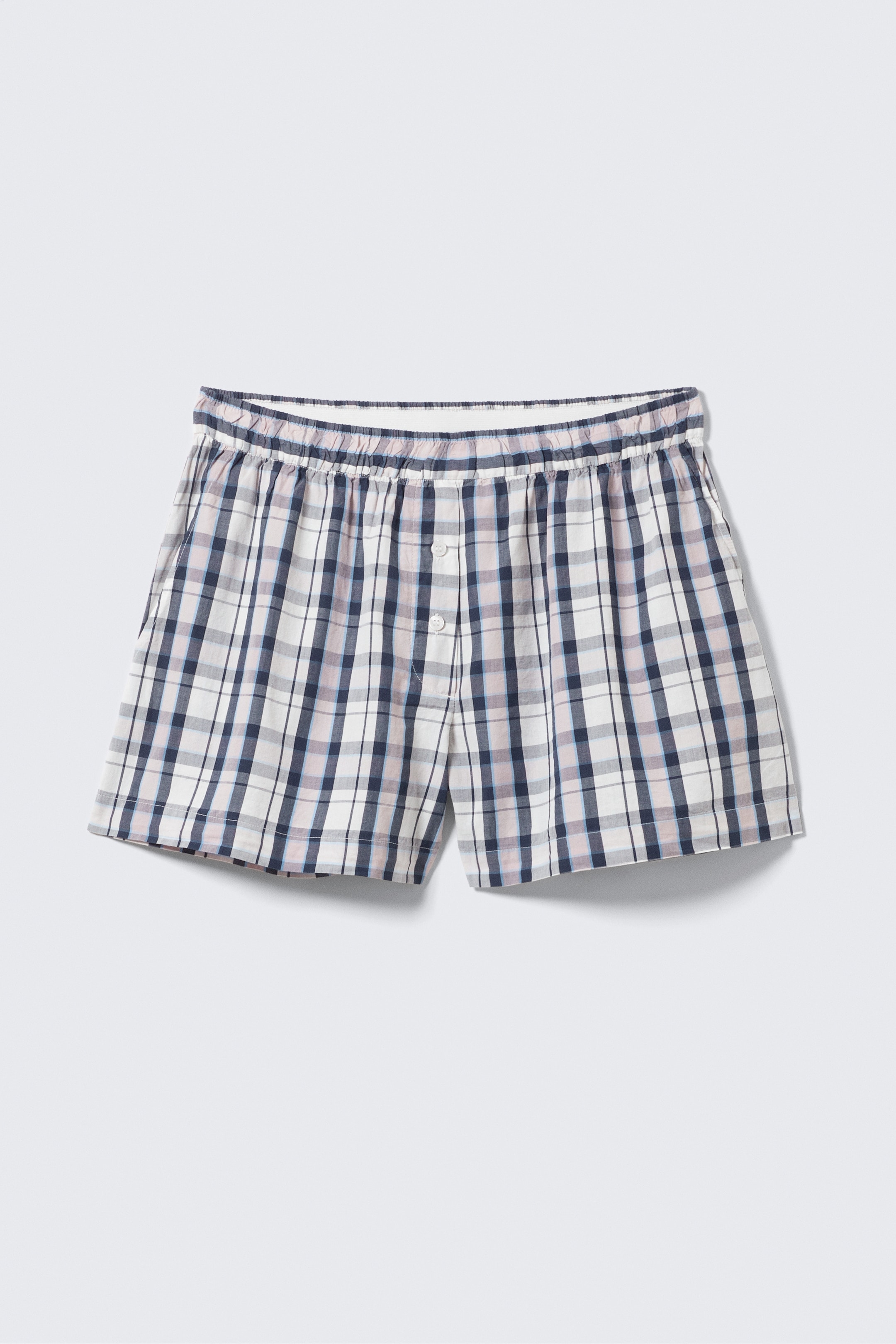Se større billede: Afslappede boksershorts i bomuld - Hvide - blå tern - DAME | H&M DK 5