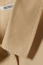 Beige - Oversized Ruffled Mini Shirt Dress - 5