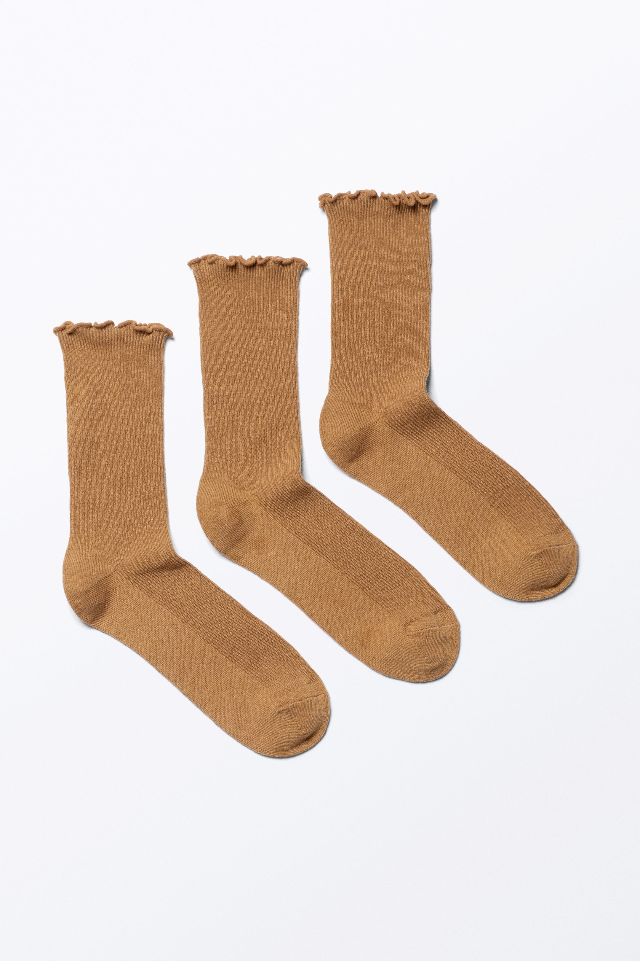 Dusty Brown - 3-pack Frill Socks - 0