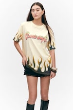 Light Yellow - Cosmic Blaze - Oversized Throw-on T-shirt - 1