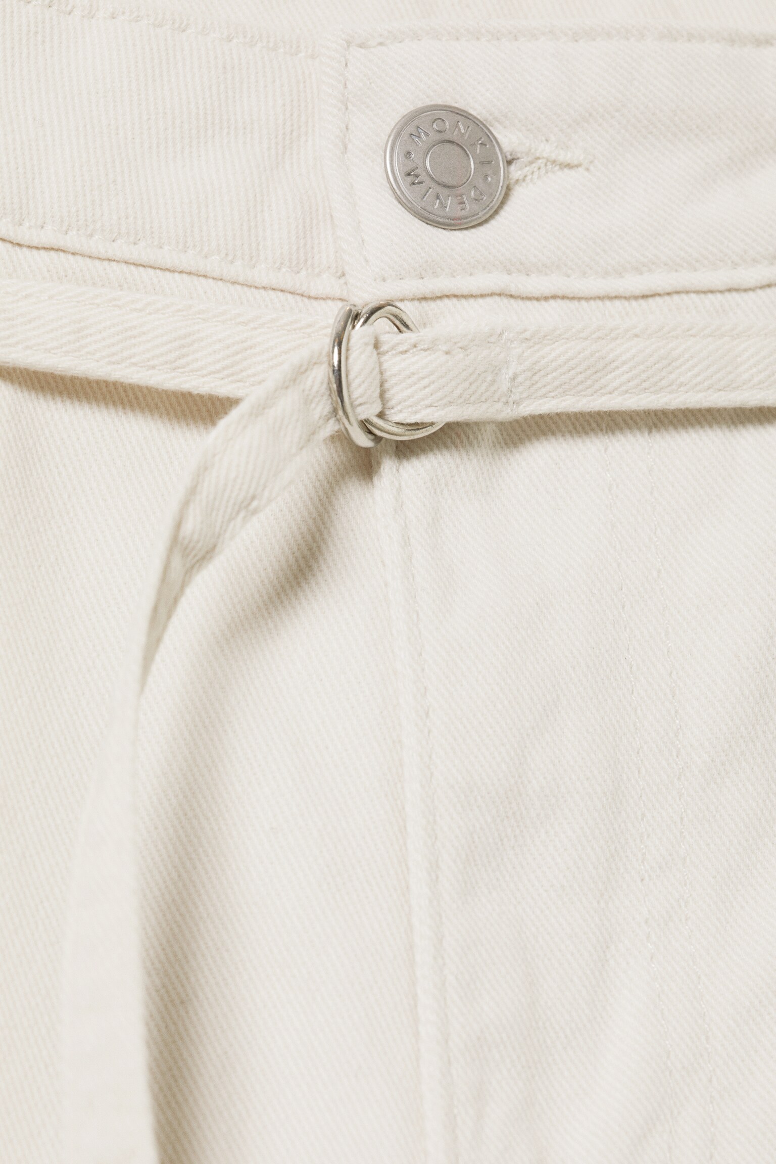 Low Rise Cargo Cotton Twill Jorts - Off-white/Black/Dark Brown - 4
