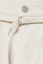 Gebroken wit - Cargo jort van katoenen keperstof met lage taille - 1