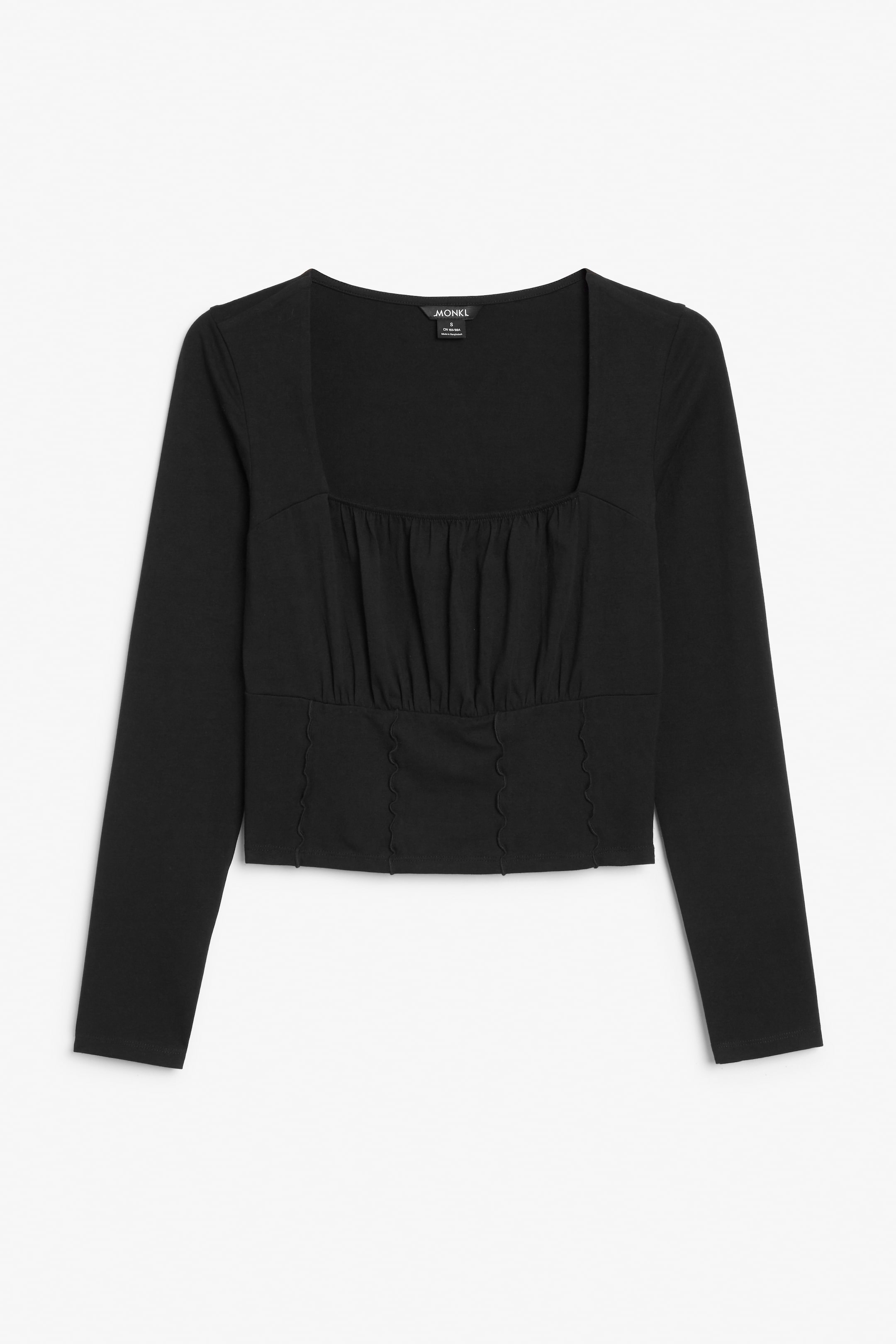 View larger image: Square neck long sleeve top - Black - Ladies | H&M GB 1