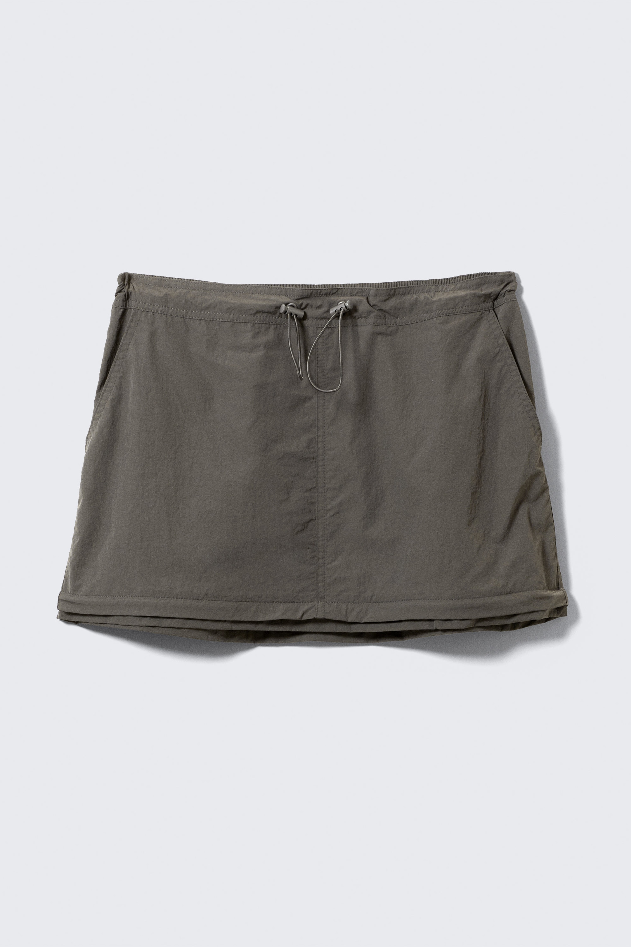 Dark Grey - Convertible Nylon Cargo Skirt - 6