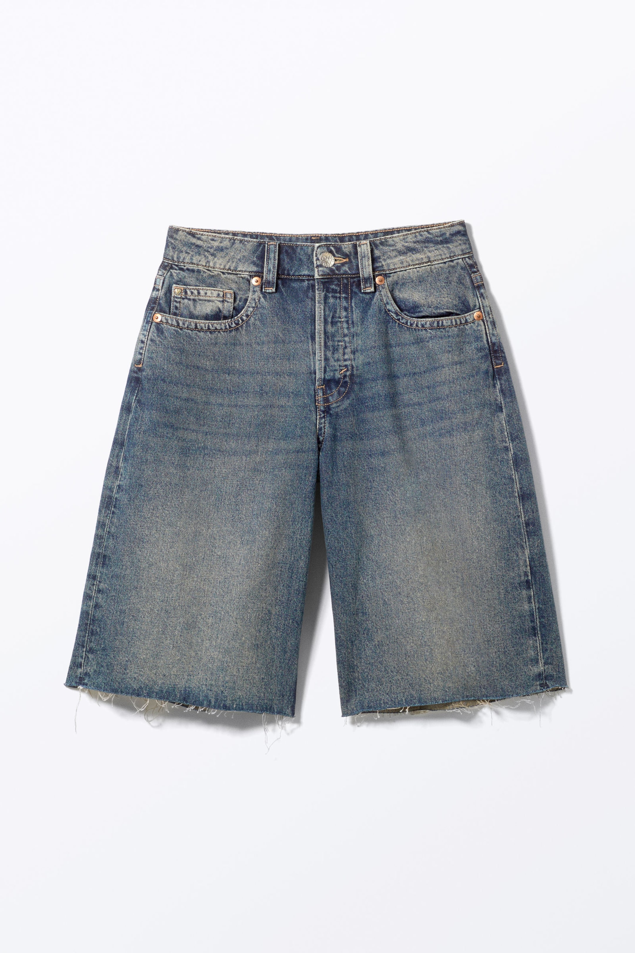 Desert Blue - Peggy Low Waist Loose Baggy Leg Denim Shorts - 3
