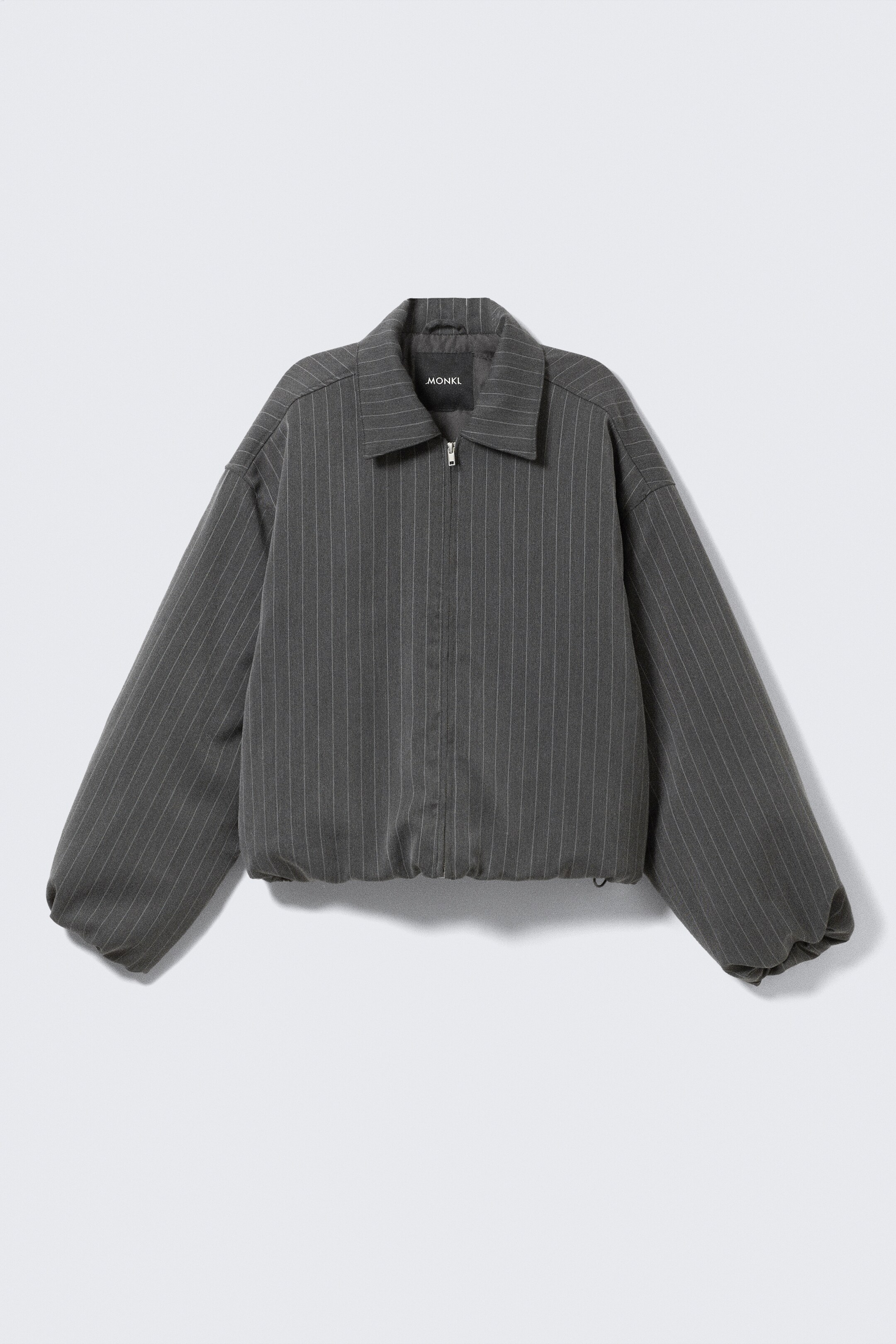 Zobrazit větší obrázek: Padded Suiting Bomber Jacket - Striped Dark Grey - ŽENY | H&M CZ 5