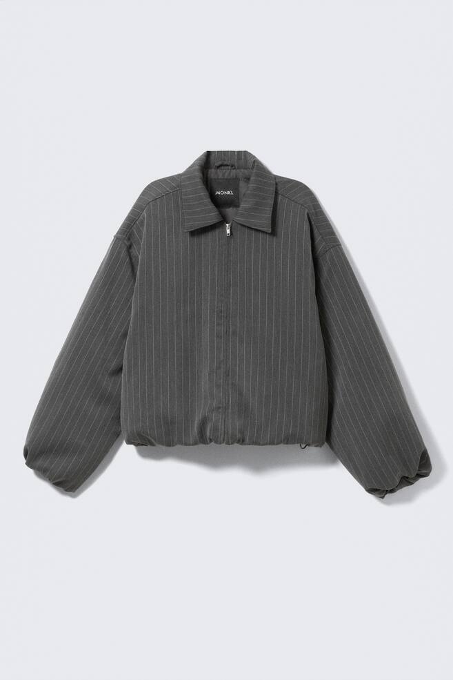 Cazadora bomber acolchada - Gris oscuro a rayas - 1