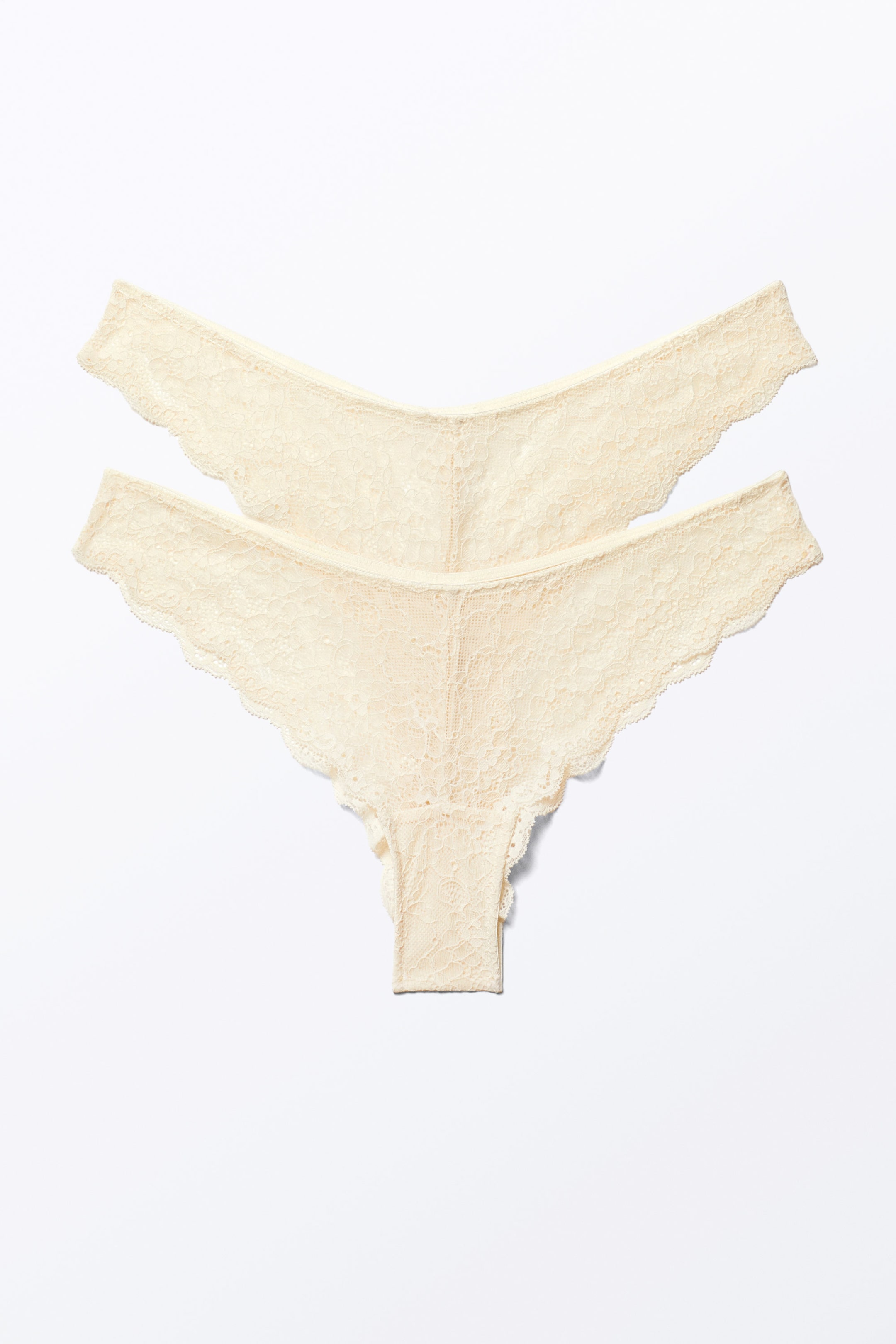Hellbeige - Brazilian Slips aus Spitze, 2er-Pack