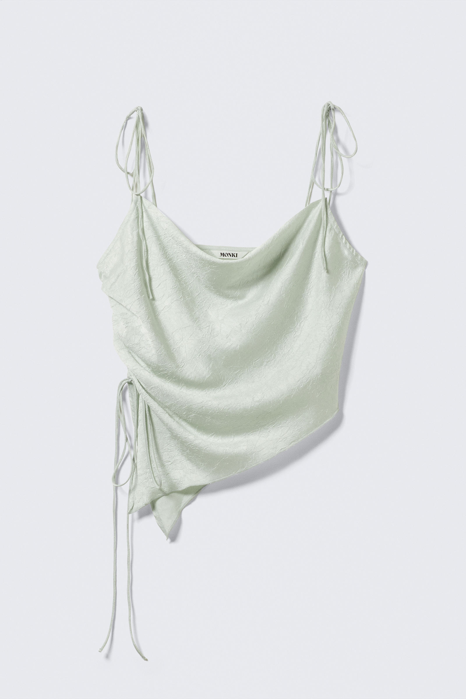 Asymmetric Satin Strap Top