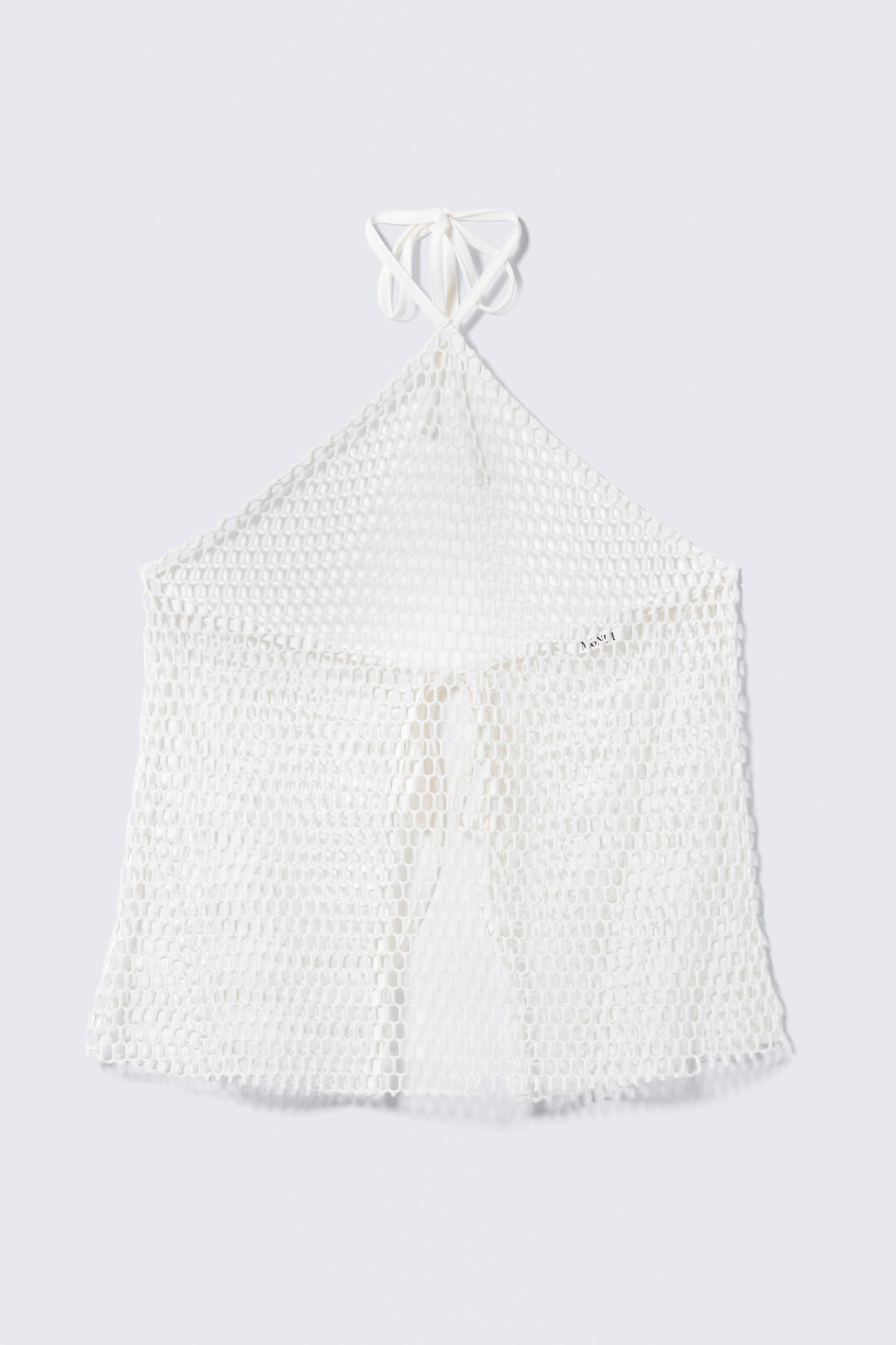 Weiß - Neckholder-Top aus Netzstrick - 4