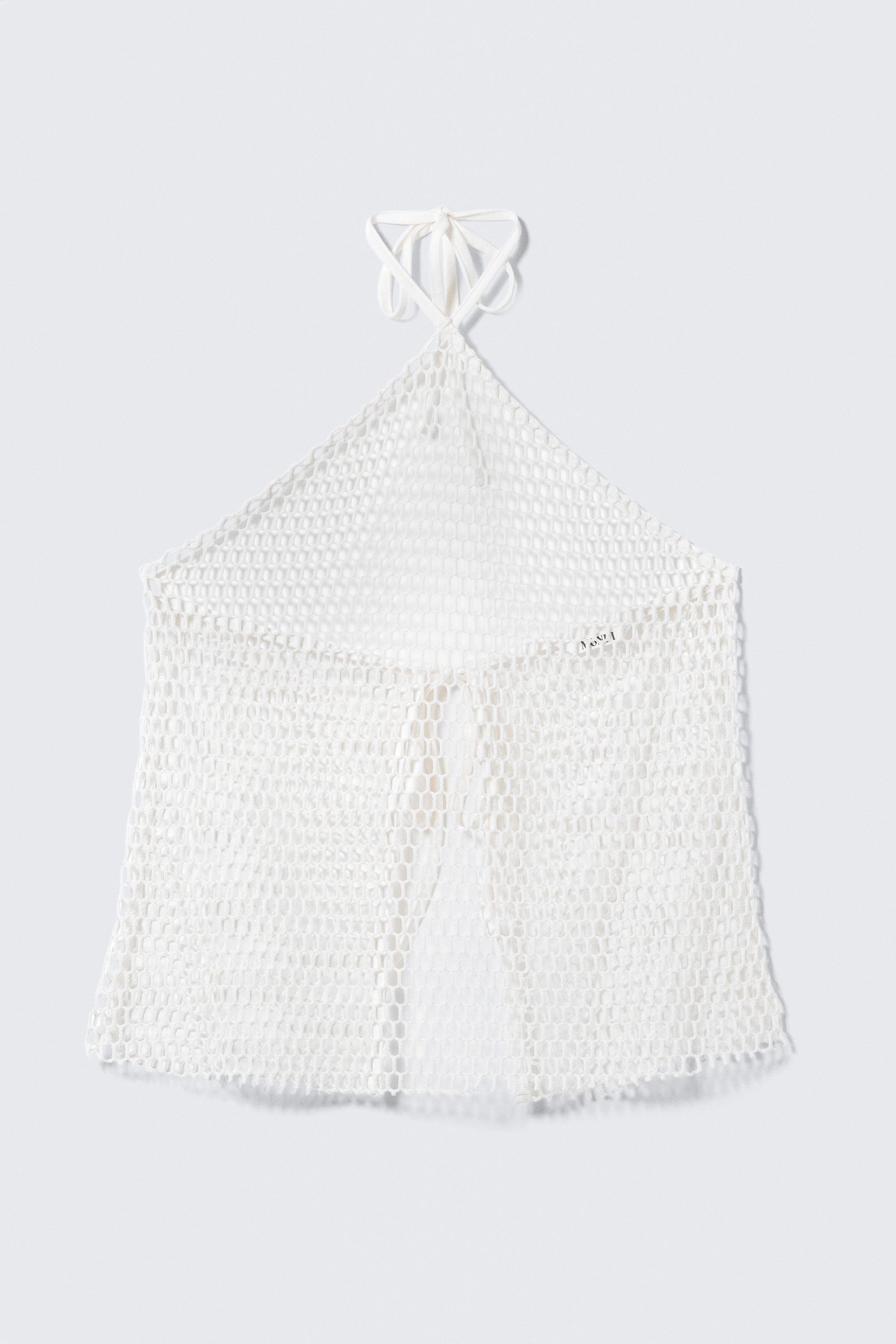 White - Net Halter Tie Top - 4
