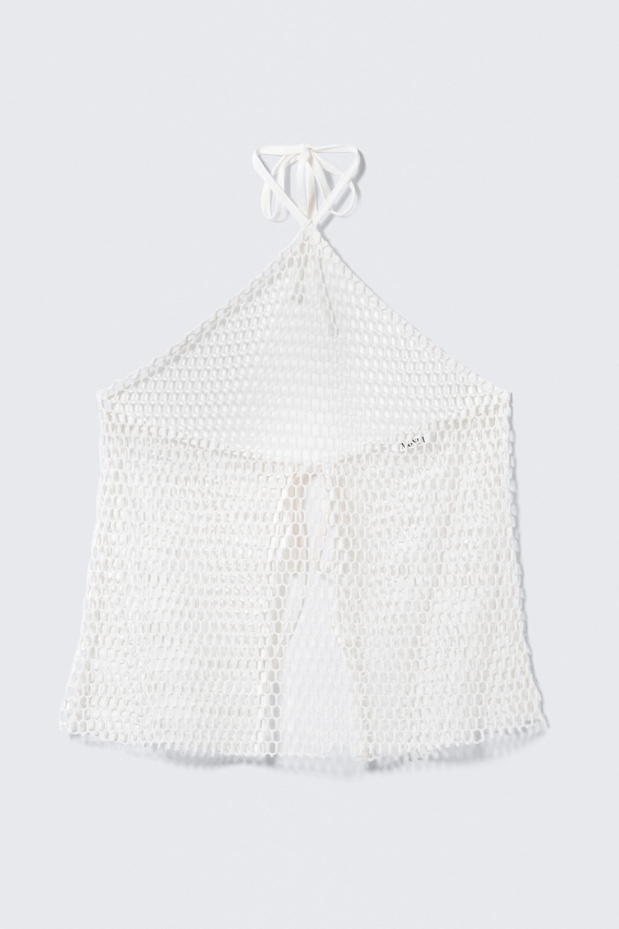 Blanc - Top dos nu avec liens à nouer - 4