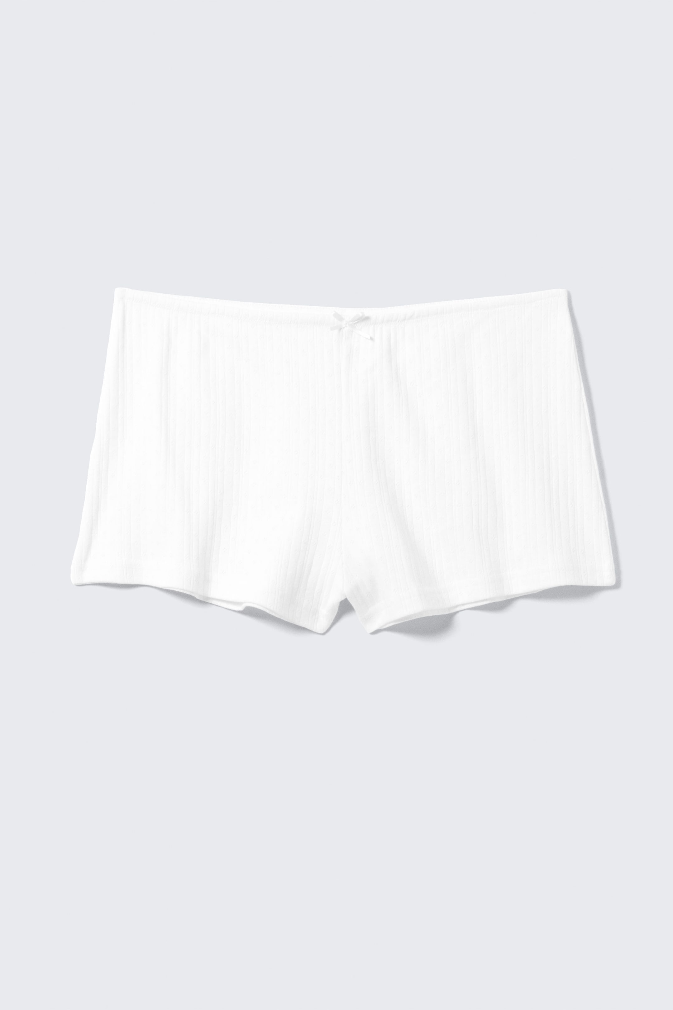 White - Soft Pointelle Pyjama Shorts - 1