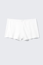 White - Soft Pointelle Pyjama Shorts - 0