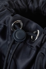 Dark Blue - Large Rectangular Drawstring Shoulder Bag - 1