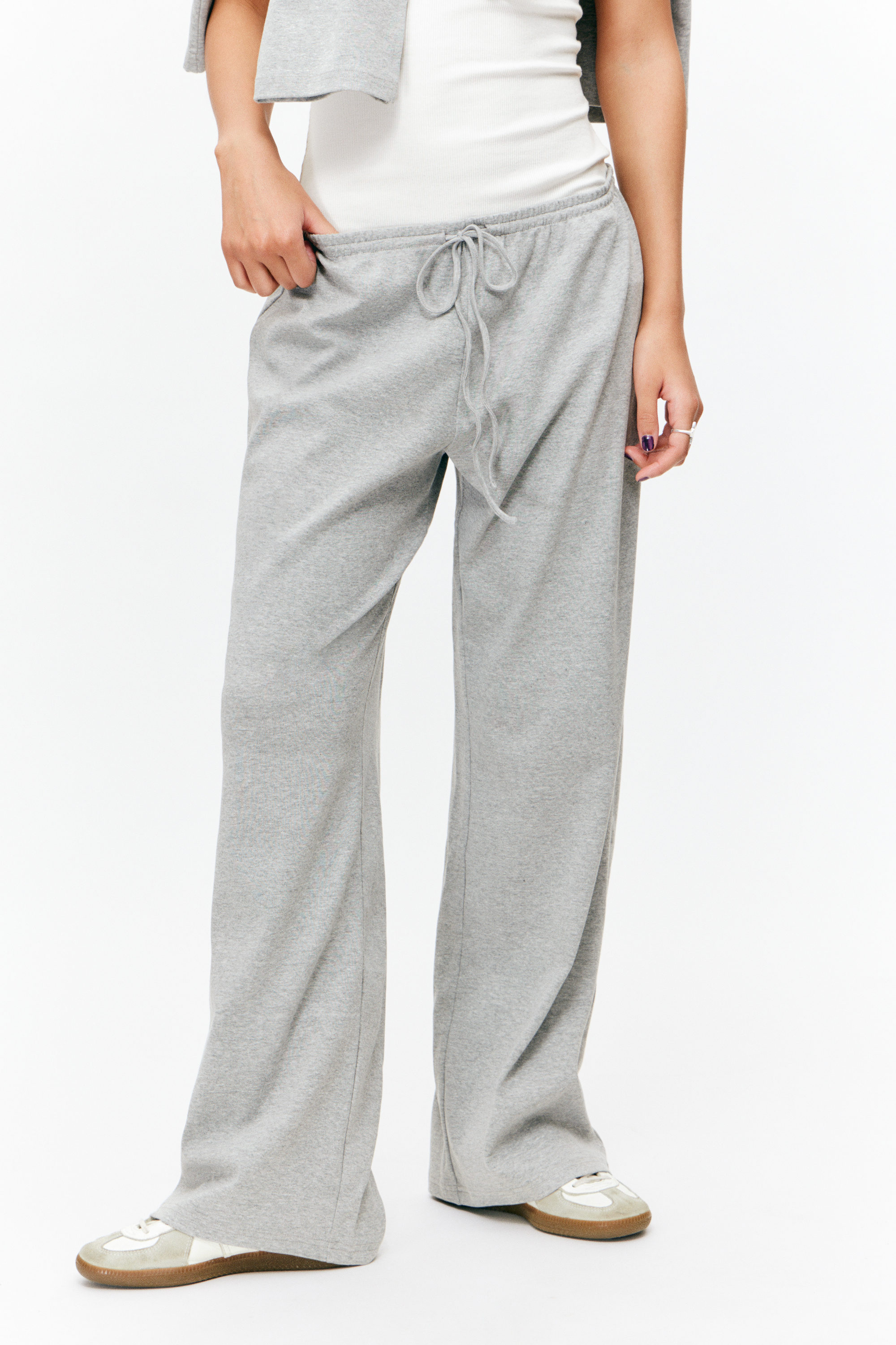 Grey Melange - Relaxed Pyjama Trousers - 2