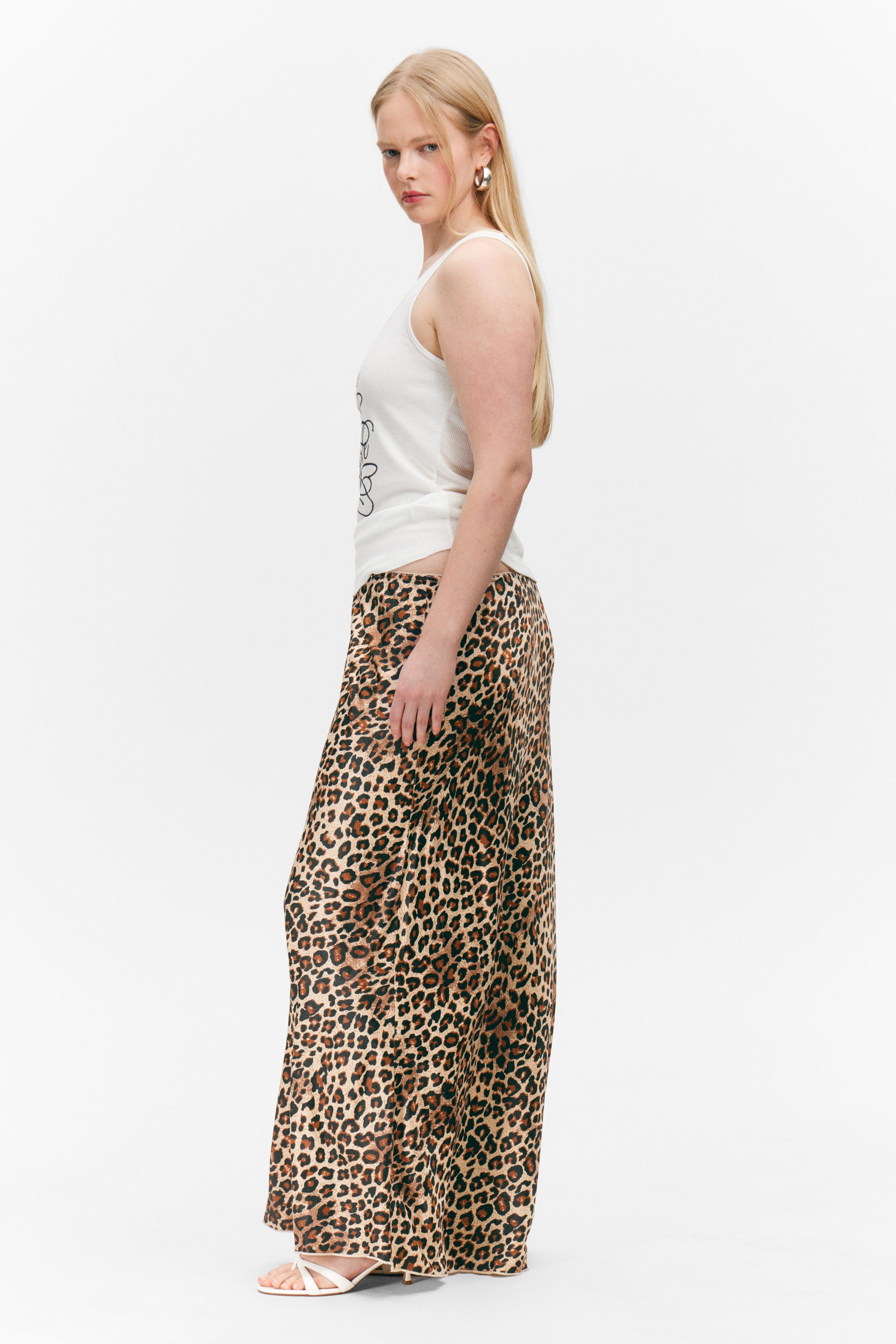 Leopard Print - Low Waist Maxi Skirt - 2