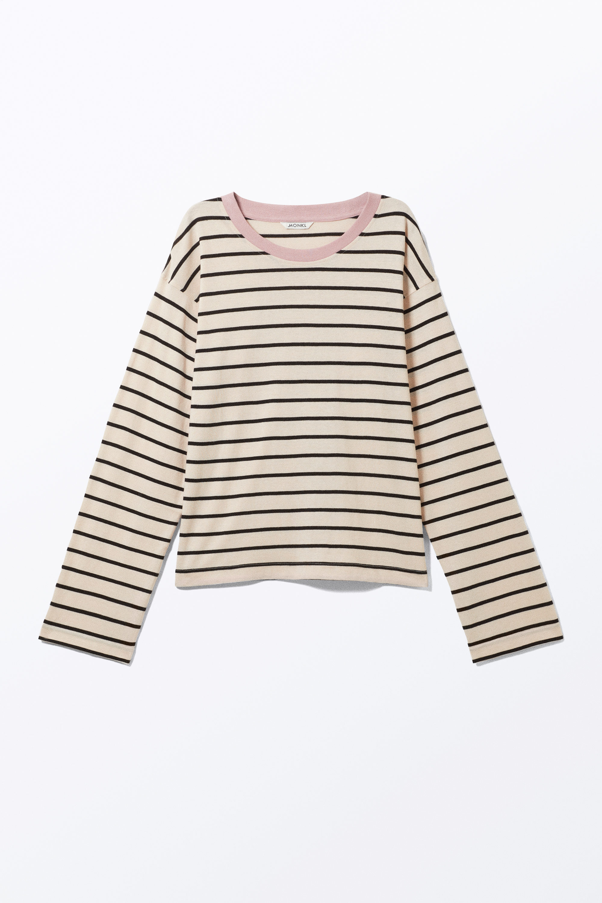 Black & Dusty White - Stripe - Boxy Sleeve T-Shirt - 3