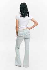 Sky Blue - Light Blue - Cheri Low Waist Flared Jeans - 3
