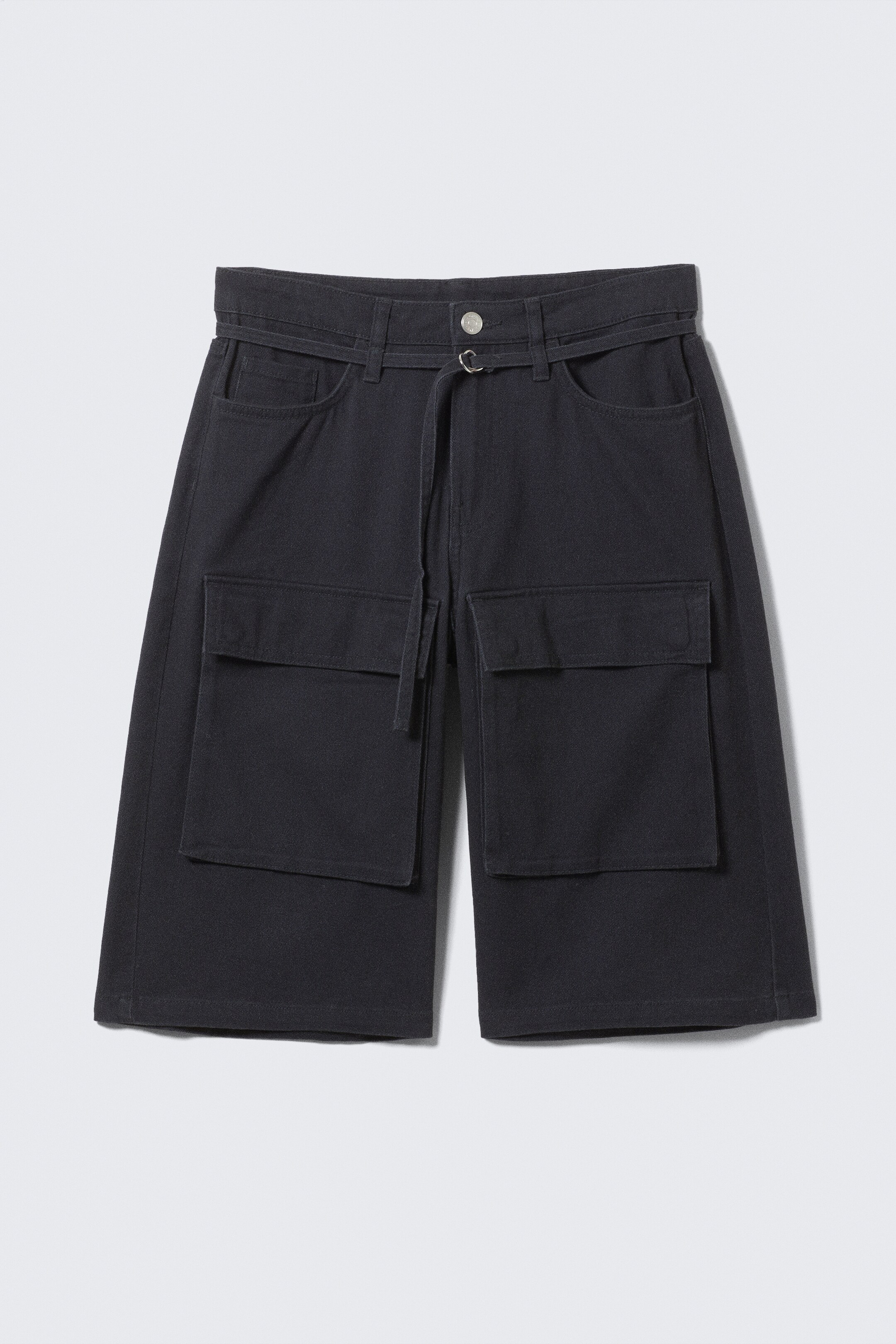 Zobrazit větší obrázek: Low Rise Cargo Cotton Twill Jorts - Black - ŽENY | H&M CZ 4