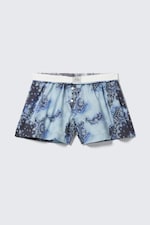 Blue Paisley Print - Relaxed Cotton Boxer Shorts - 5