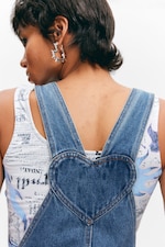 Sunset Blue - Mittelblau - Mini-Latzkleid aus Denim - 2