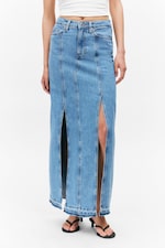 Fresh Blue - bleu moyen - Jupe en jean fendue taille mi-haute - 1