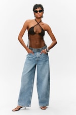 Brun foncé - Top dos nu avec liens à nouer - 1